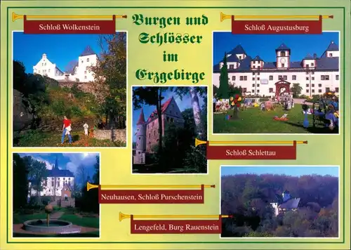 .Sachsen Burgen Schlösser im Erzgebirge, ua. Augustusburg, Schloss Schlettau, Purschenstein 2000