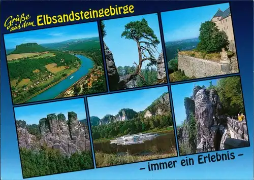Rathen Gruss aus dem Elbsandsteingebirge, Region Königstein, Sachsen 2000
