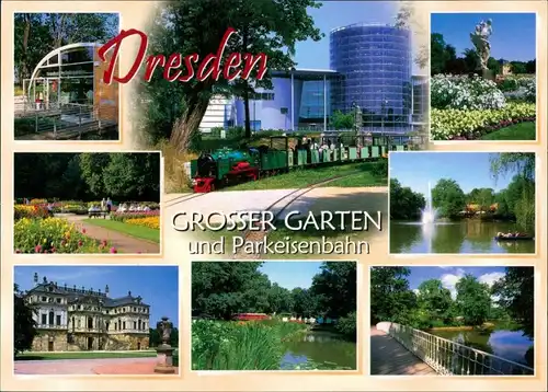Dresden Großer Garten Stadtteilansichten Mehrbildkarte div. Fotos 2000