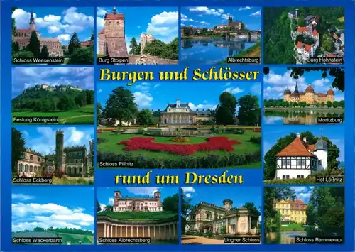 Dresden Burgen und Schlösser "Schönes Sachsen" AK ungelaufen 1999