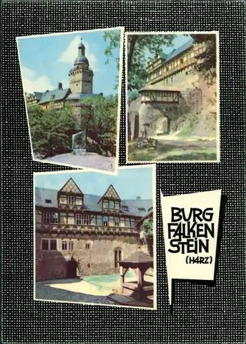Pansfelde-Falkenstein/Harz Burg Falkenstein Harz, DDR Mehrbild-AK mit 3 Ansichten Fotos 1984