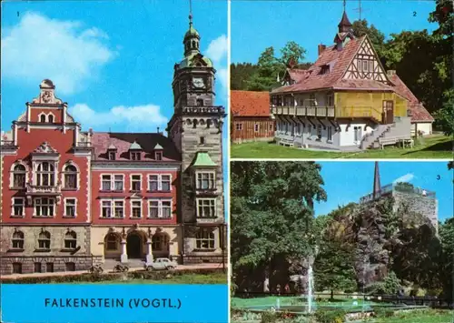 Falkenstein (Vogtland) Rathaus, Erholungsheim Hanneloh, Schloßfelsen 1976/1974