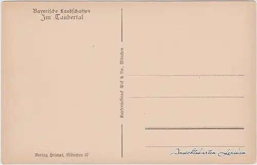 Ansichtskarte  Bayerische Landschaften: Im Taubertal 1940