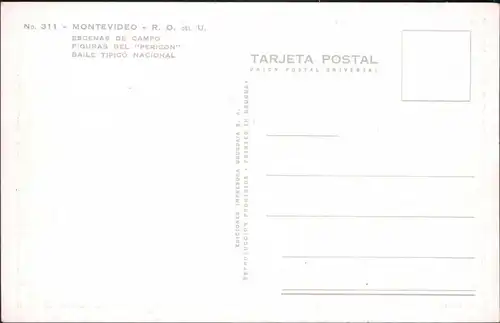 Postcard Montevideo Trachten - Typen 1965 
