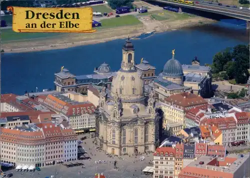 Innere Altstadt-Dresden Frauenkirche aus der Vogelschau-Perspektive 2005