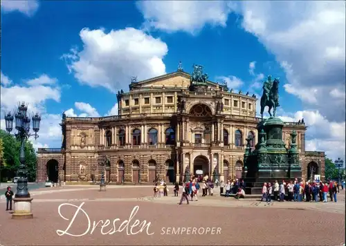 Innere Altstadt-Dresden Semperoper, farbige Postkarte frankiert 2010