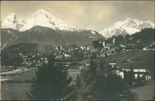 Berchtesgaden Panorama-Ansicht vom Malerhügel, Alpen Berge 1932
