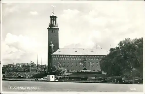 Postcard Stockholm Rathaus/Stadshus 1954
