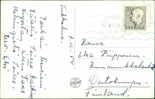 Postcard Stockholm Rathaus/Stadshus 1954