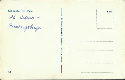 Sankt Peter Svatý Petr Špindlerův Mlýn | Spindelmühle Riesengebirge   1930