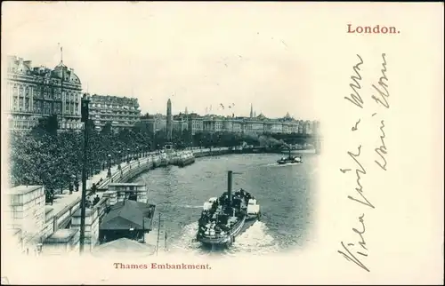 London River Thames / Themse Embankment Schiffsanlegestelle 1908