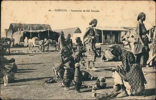 Postcard Dschibuti Djibouti Dorfpartie - Frauen 1913 