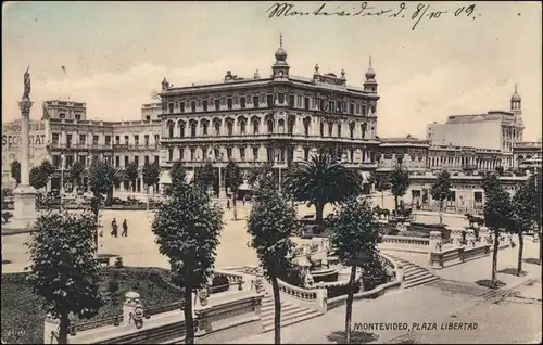 Postcard Montevideo Uruguay Plaza Libertad 1913