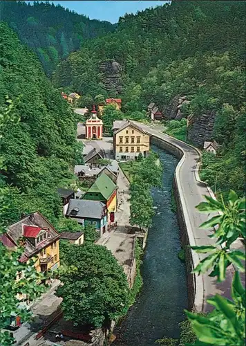 Postcard Herrnskretschen Hřensko Pohled na obес/Luftbild 1979