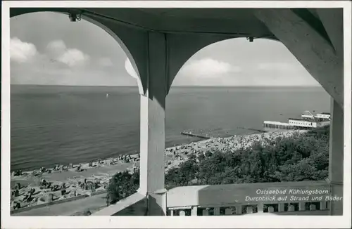 Arendsee-Kühlungsborn Durchblick auf Strand und Bäder, Ostseebad, Ostsee 1937
