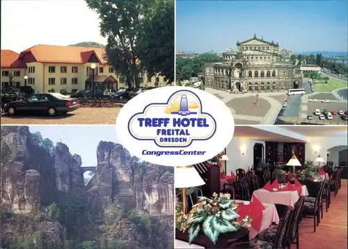 Freital Treff Hotel, Am Langen Rain, Mehrbildkarte ungelaufen 1995