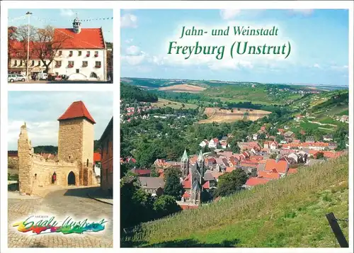 Freyburg (Unstrut) Jahn- und Weinstadt, 3 Foto-Ansichten, ungelaufen, color 2000