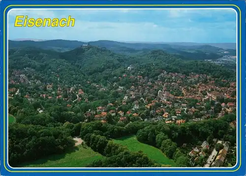 Ansichtskarte Eisenach Gesamtansicht, Panorama Blick zur Burg Wartburg 1995