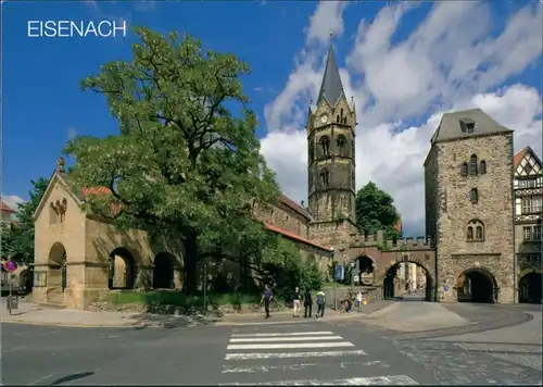 Eisenach Karlsplatz mit Nikolaikirche und Nikolaitor 2000