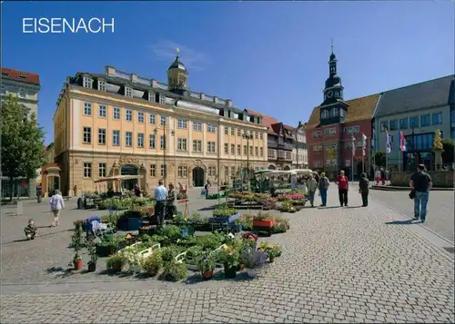 Eisenach Marktplatz mit Stadtschloss, Rathaus, Georgenbrunnen 2000