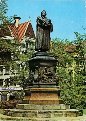 Eisenach Partie am Luther Denkmal, Monument, color Postkarte 1977