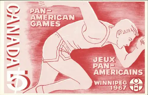 Postcard Winnipeg Reproduction Pan-American Games (1967), Sport 1967