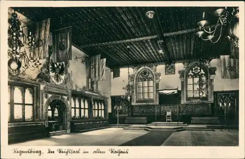 Ansichtskarte Regensburg Rathaus Saal der früheren Reichstage 1932
