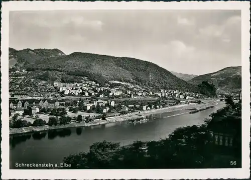 Schreckenstein (Elbe Aussig S Ústí nad Labem   Panorama-Ansicht Vogelschau 1932