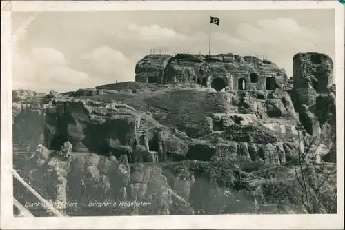 Ansichtskarte Blankenburg (Harz) Burg/Burgruine Regenstein 1935