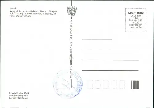 Postcard Reichenberg Liberec Ještěd/Jeschken, Seilbahn 1989