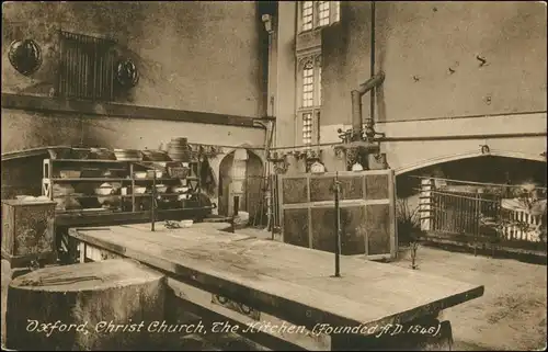 Postcard Oxford Christ Church, The Kitchen/Küche in einer Kirche 1922