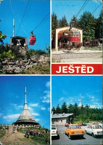 Postcard Jeschken Ještěd Seilbahn Jeschken 1988