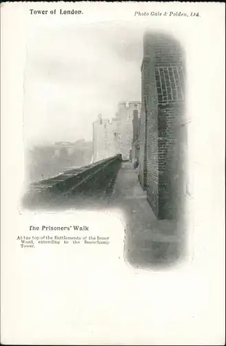 Postcard London The Prisoner`s Walk/Tower of London 1927