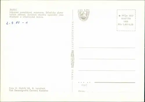 Postcard Saaz (Eger) Žatec Wohnhäuser, Anlagen, Stadttor 1980