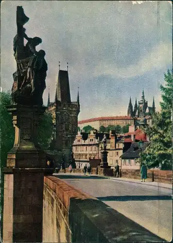Postcard Prag Praha Karlův most/Karlsbrücke 1961