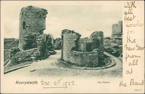 Postcard Aberystwyth Aberystwyth Castle Ruines/Burg Ruine 1902