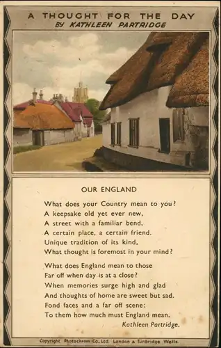 Ansichtskarte  A thought for the Day by Kathleen Partridge (England) 1922