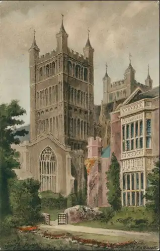 Postcard Exeter Exeter Stempel EXETER auf Postkarte mit Gebäude 1912