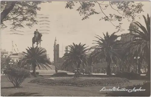 Postcard Montevideo Platz und Denkmal 1926 