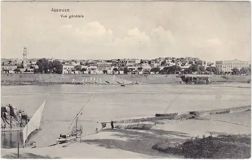 Assuan Eswan أسوان Vue generale - Port/Totale und Hafen 1913