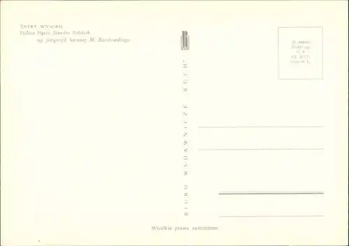 Postcard Bukowina Tatrzańska Dolina Pięciu Stawów Polskich 1971