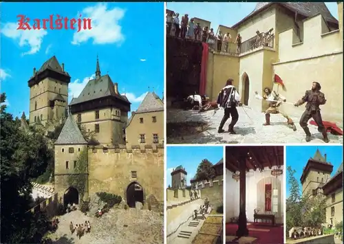 Karlstein Karlštejn Nádvoří hradu, Skupina historického Burg Karlštejn 1990