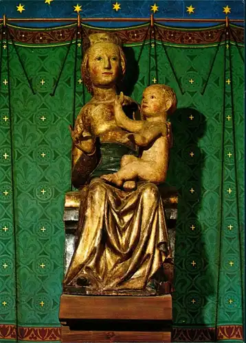 Karlstein Karlštejn Hrad Karlštejn: Socha Madony v mariánském kostele 1989