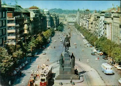 Postcard Prag Praha Václavské náměstí/Wenzelplatz 1964