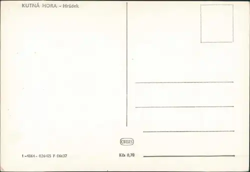 Postcard Kuttenberg Kutná Hora Hrádek 1964