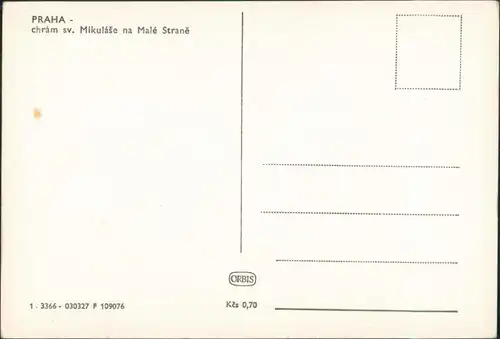 Prager Kleinseite-Prag Malá Strana Praha Kostel sv. Mikuláše/St.-Nikolaus-Kirche 1966