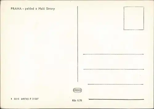 Prager Kleinseite-Prag Malá Strana Praha pohled z Malé Strany 1965
