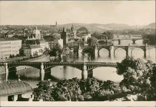 Postcard Prag Praha pohled na Vltavu 1960