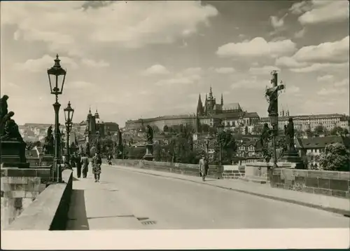 Postcard Prag Praha Karlův most/Karlsbrücke 1960