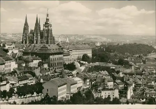 Postcard Burgstadt-Prag Hradschin/Hradčany Praha Panorama 1960